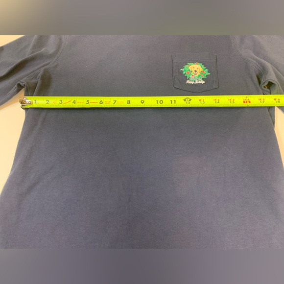 Vineyard Vines Happy Holidays yellow lab Christmas longsleeve tshirt, small (J) - Picture 6 of 8
